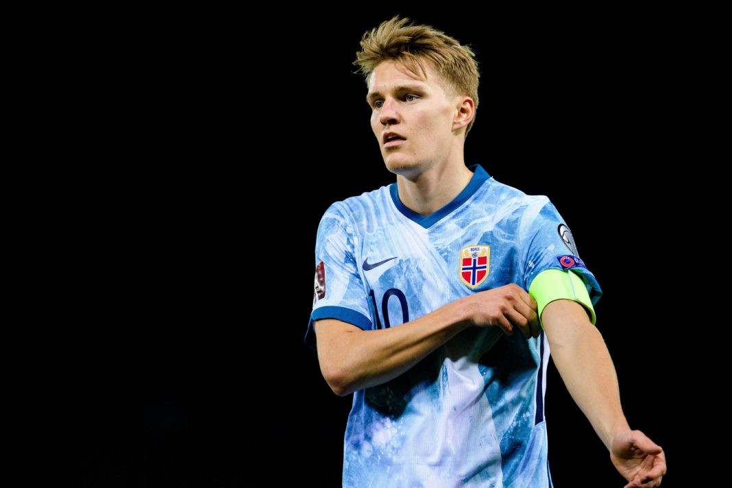 Martin Odegaard of Norway during the FIFA World Cup Qualifier match between Gibraltar and Norway on March 24, 2021, in Gibraltar. Photo: Vegard Wivestad Grott / BILDBYRAN