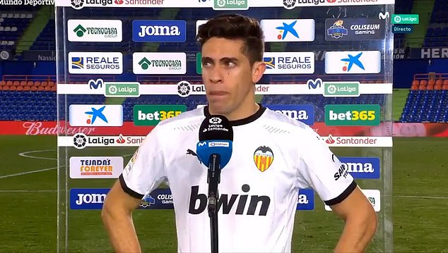 Gabriel Paulista giving an emotional interview for Valencia (Photo via Daily Mail)
