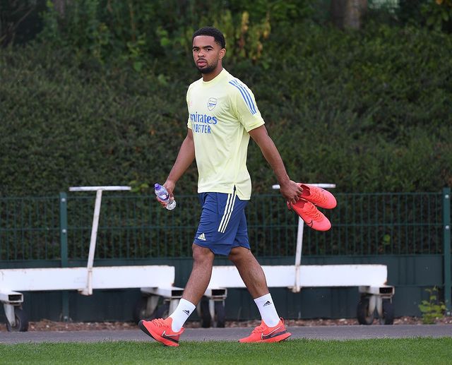Trae Coyle with Arsenal in training (Photo via Coyle on Instagram)