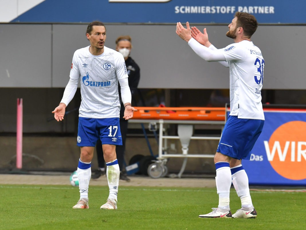 Bundesliga, SC Freiburg FC Schalke 04 emspor, v l Benjamin Stambouli FC Schalke 04 , Shkodran Mustafi FC Schalke 04 , disappointed, disappointed looking, disappointed