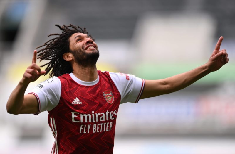 Newcastle United v Arsenal - Premier League - St James Park Arsenal s Mohamed Elneny celebrates scoring their side s first goal of the game during the Premier League match at St James Park, Newcastle upon Tyne. Issue date: Sunday May 2, 2021. Copyright: Stu Forster