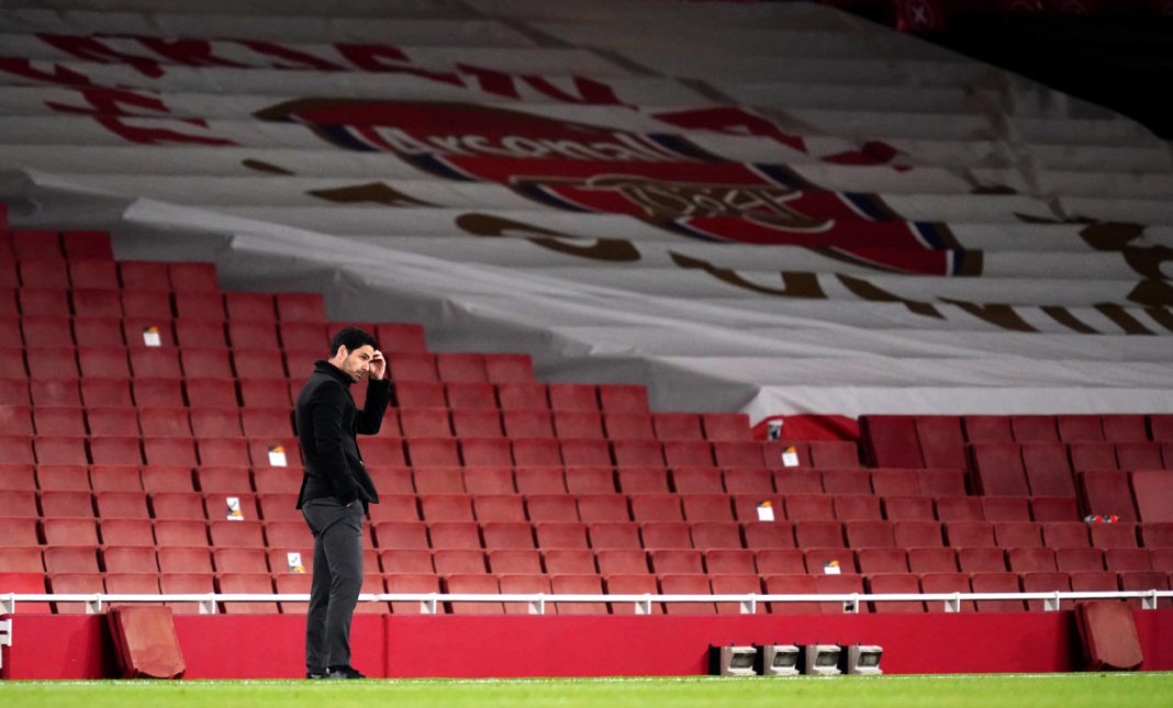 Arsenal v Villarreal - UEFA Europa League - Semi Final - Second Leg - Emirates Stadium Arsenal manager Mikel Arteta reacts during the UEFA Europa League Semi Final at the Emirates Stadium, London. Picture date: Thursday May 6, 2021.Copyright: John Walton
