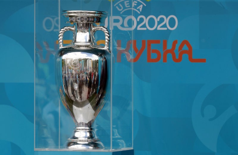 MOSCOW, RUSSIA - MAY 24, 2021: The Henri Delaunay Cup, the official trophy of Euro 2020, is on display in Moscows Gorky Park. Earlier, the trophy was presented in St Petersburg which is to host seven matches of the tournament. Mikhail Japaridze/TASS