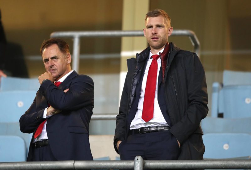 Arsenal's Head of Coach and Player Development Marcel Lucassen (left) and Academy Manager Per Mertesacker Coventry City v Arsenal U21 U 21 - Checkatrade Trophy - Southern Group E - Ricoh Arena Copyright: Nick Potts