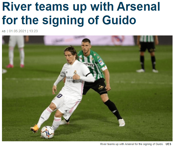 River teams up with Arsenal for the signing of Guido