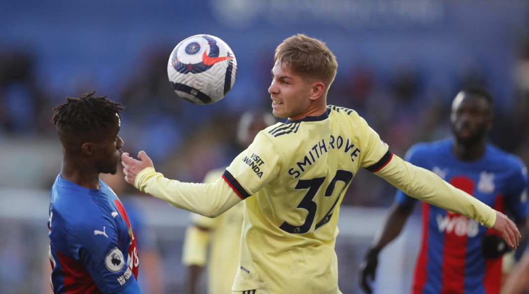 Emile Smith Rowe in action during the Premier League match at Selhurst Park, London. Picture date: Wednesday May 19, 2021. Copyright: Frank Augstein