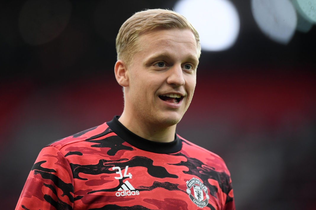 Donny van de Beek warming up before the Premier League match at Old Trafford, Manchester. Issue date: Tuesday June 8, 2021.Copyright: Michael Regan