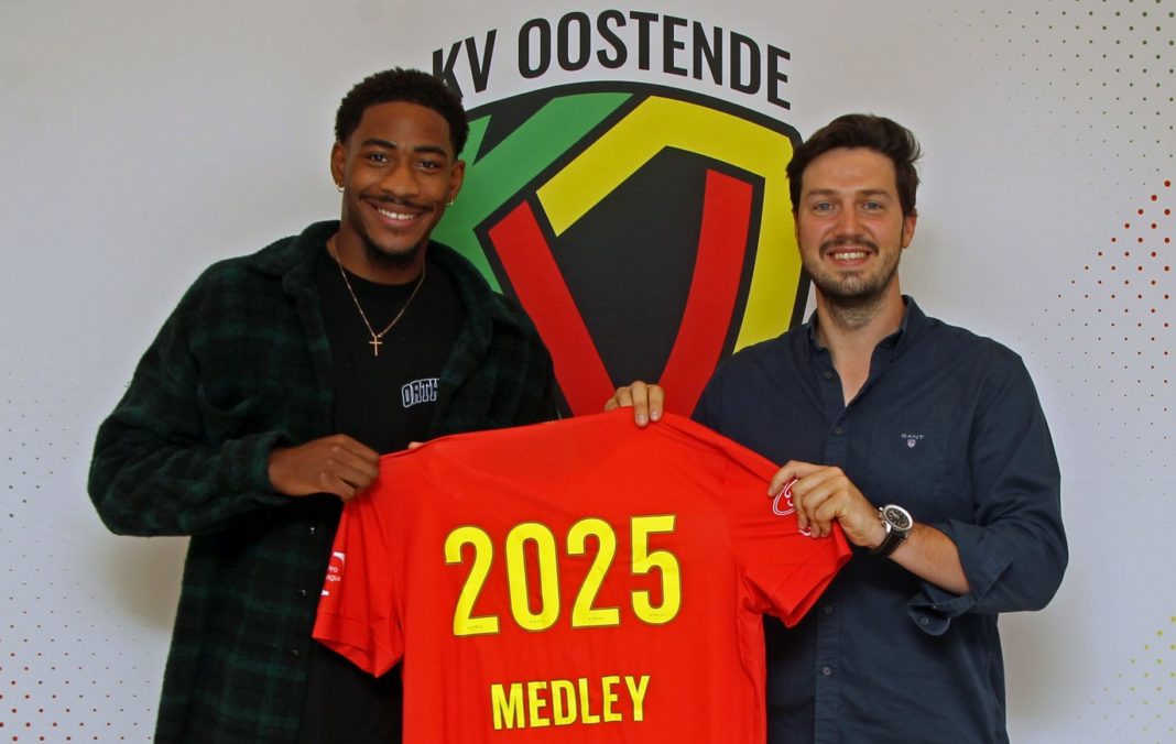 Zech Medley after joining KV Oostende (Photo via KVO.be)