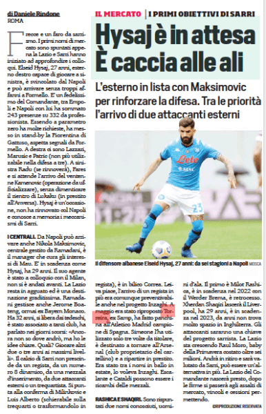 Corriere dello Sport, 6 June 2020