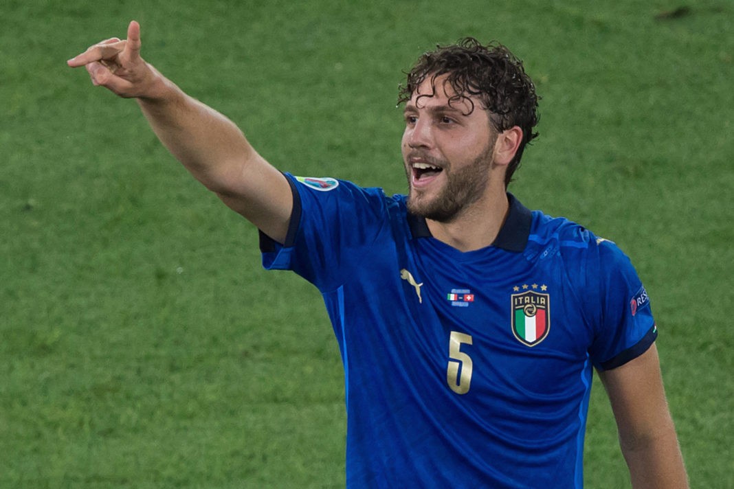Manuel Locatelli of Italy celebrate after score the goal during the Euro2020 football match between Italy vs Switzerland at Olimpico stadium in Rome, Italy, June 16, 2021. Copyright: Imago-Images/Emmefoto