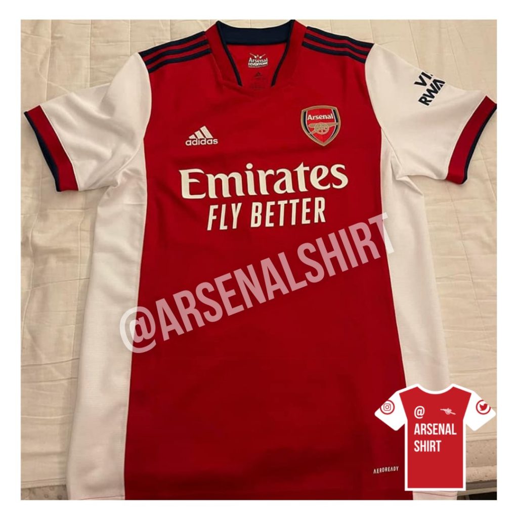 Arsenal 2021/22 Adidas Home Kit (Photo via ArsenalShirt on Twitter)