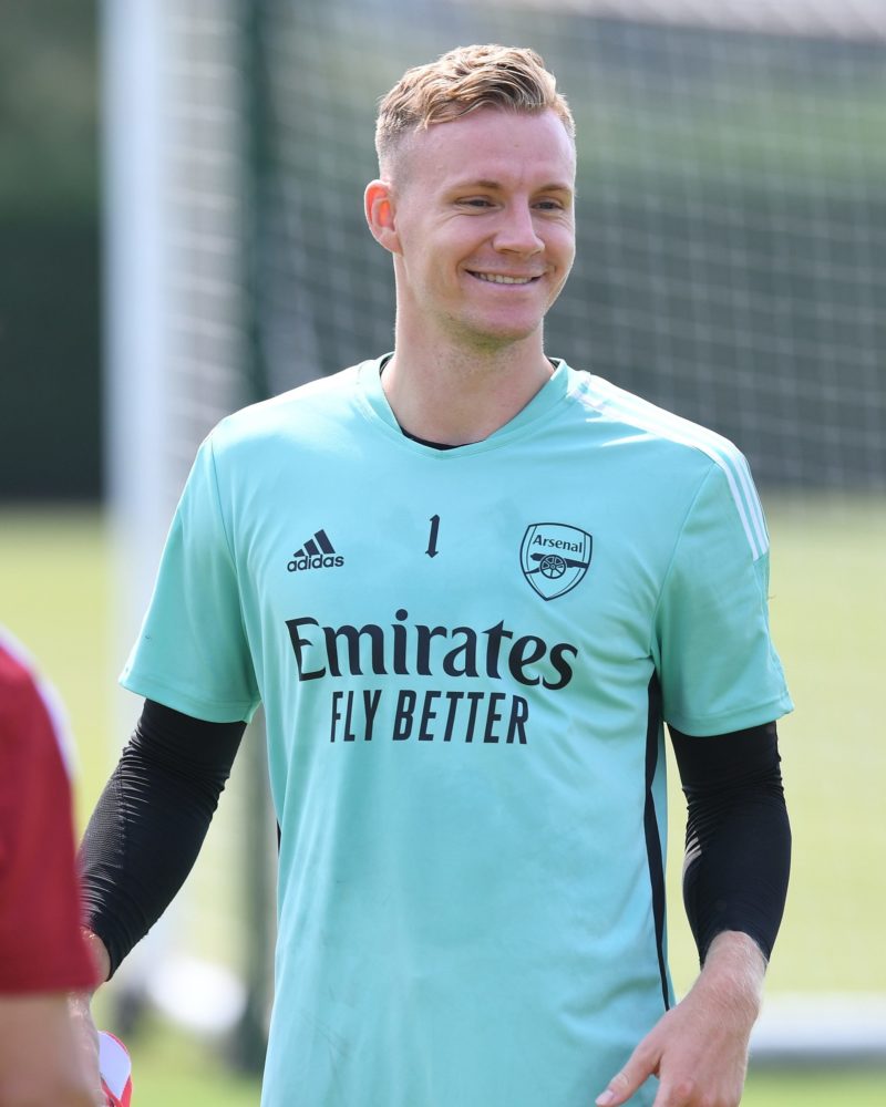 Bernd Leno in training with Arsenal (Photo via Arsenal on Twitter)