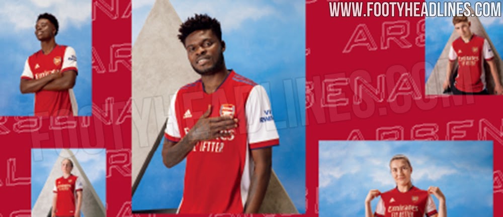 Arsenal 2021/22 Home Kit Promotional Picture Leak (Photo via FootyHeadlines.com)