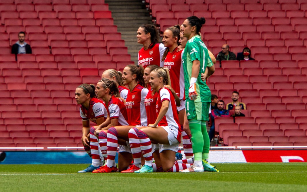 London, England, August 1st 2021 Arsenal team photo during the Arsenal Women v Chelsea Women game for The Mind Series of London friendlies at Emirates Stadium Daniela Torres Arsenal Women v Chelsea Women - The Mind Series of London friend