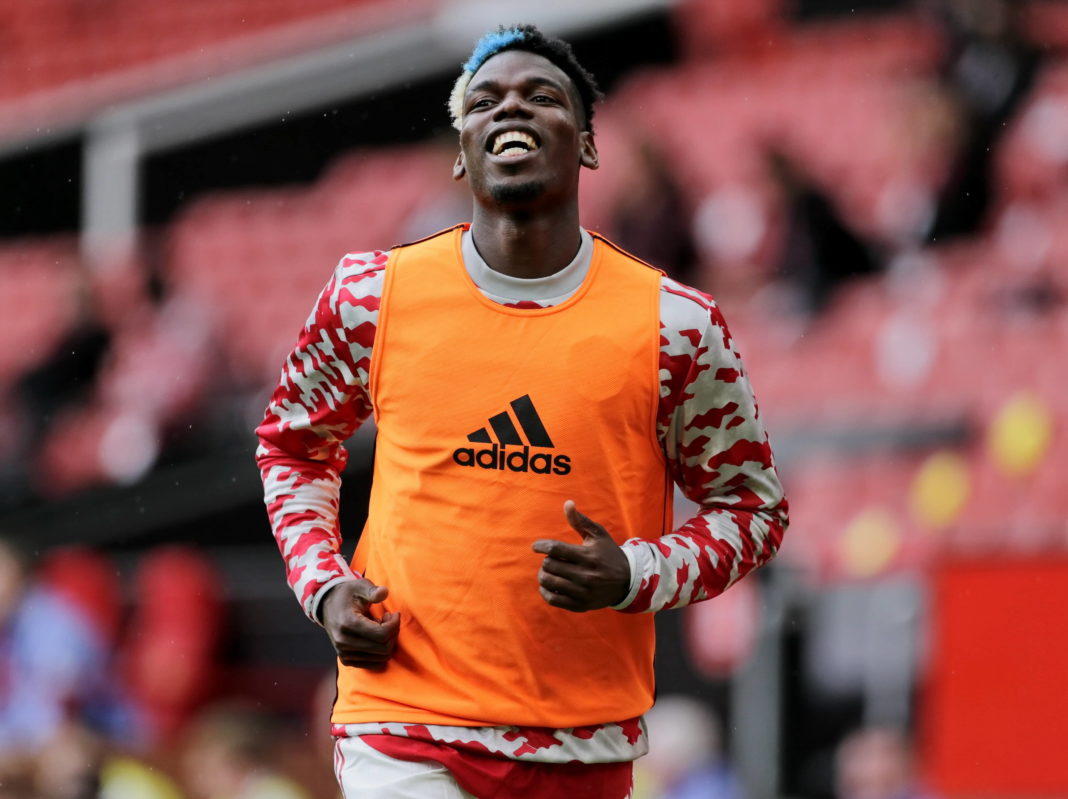 Football - 2021 / 2022 Pre-Season Friendly - Manchester United, ManU vs Everton - Old Trafford - Saturday 7th August 2021 Paul Pogba of Manchester United warms up, at Old Trafford. COLORSPORT/ALAN MARTIN