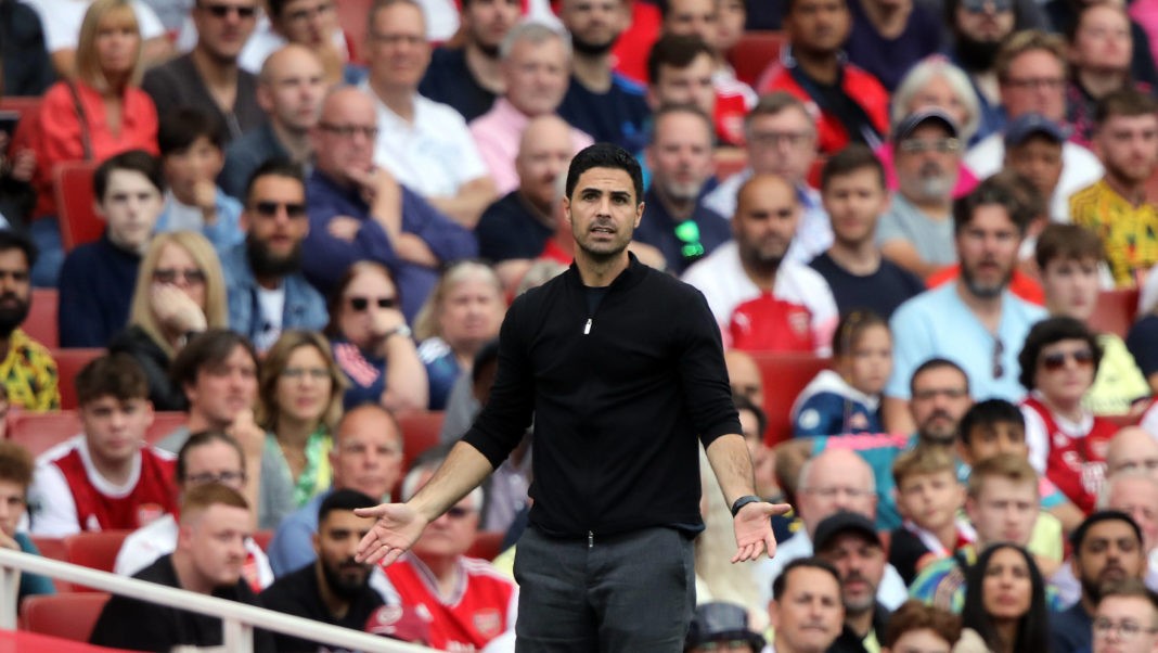 Mikel Arteta Arsenal head coach at the EPL match Arsenal v Norwich City, at the Emirates Stadium, London, UK on 11th September, 2021.