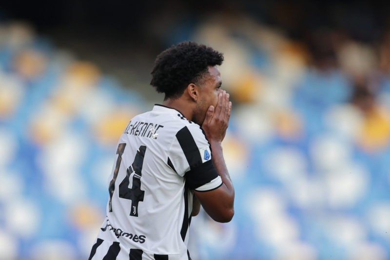 Weston Mckennie of Juventus FC dejection during the Serie A 2021/2022 football match between SSC Napoli and Juventus FC at Diego Armando Maradona stadium in Napoli Italy, September 11th, 2021. Photo Cesare Purini / Insidefoto Cesare Purini