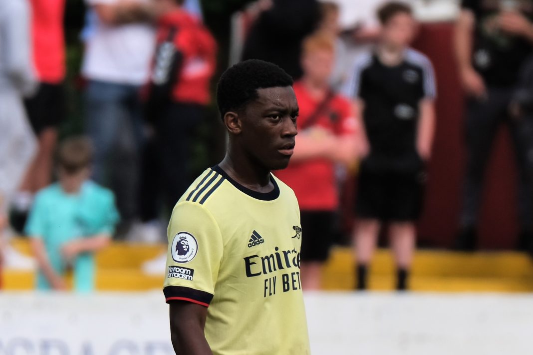 Khayon Edwards playing for the Arsenal u23s in pre-season (Photo by Dan Critchlow)