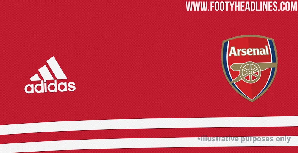 Adidas Arsenal 22/23 home kit graphic via FootyHeadlines.com