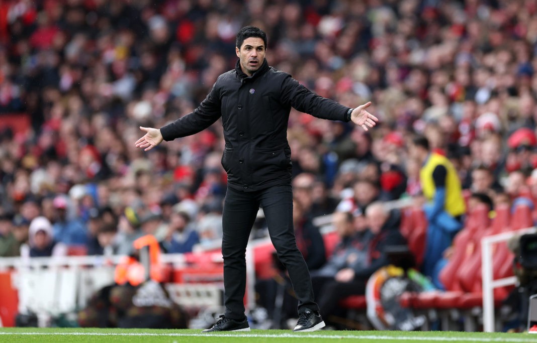 LONDON, ENGLAND - NOVEMBER 27: Mikel Arteta, Manager of Arsenal reacts during the Premier League match between Arsenal and Newcastle United at Emirates Stadium on November 27, 2021 in London, England. (Photo by Richard Heathcote/Getty Images)