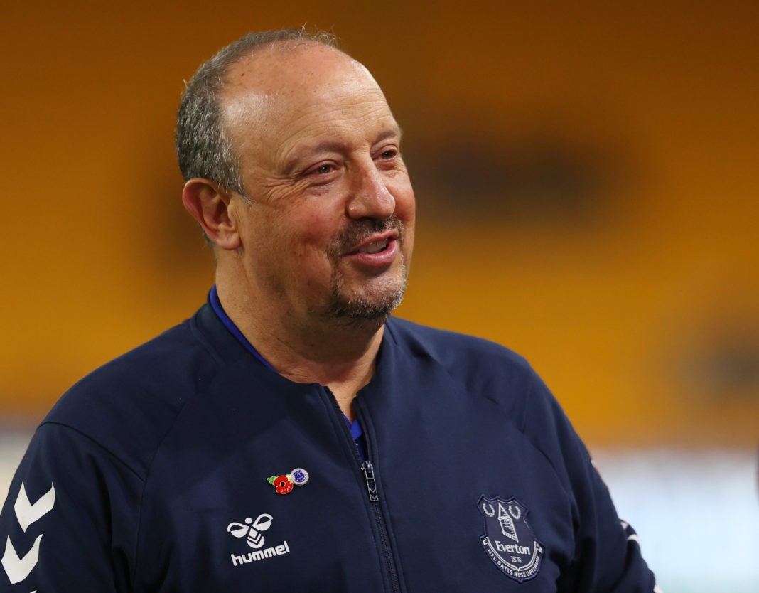 WOLVERHAMPTON, ENGLAND - NOVEMBER 01: Rafael Benitez, Manager of Everton ahead of the Premier League match between Wolverhampton Wanderers and Everton at Molineux on November 01, 2021 in Wolverhampton, England. (Photo by Catherine Ivill/Getty Images)