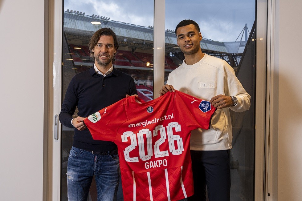 Cody Gakpo after agreeing his new deal with PSV (Photo via PSV.nl)