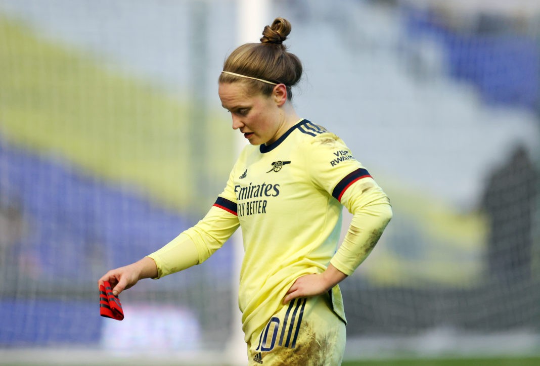 BIRMINGHAM, ENGLAND - JANUARY 09: Kim Little of Arsenal walks off the pitch after the Barclays FA Women's Super League match between Birmingham City Women and Arsenal Women at St Andrew's Trillion Trophy Stadium on January 09, 2022 in Birmingham, England. (Photo by Catherine Ivill/Getty Images)