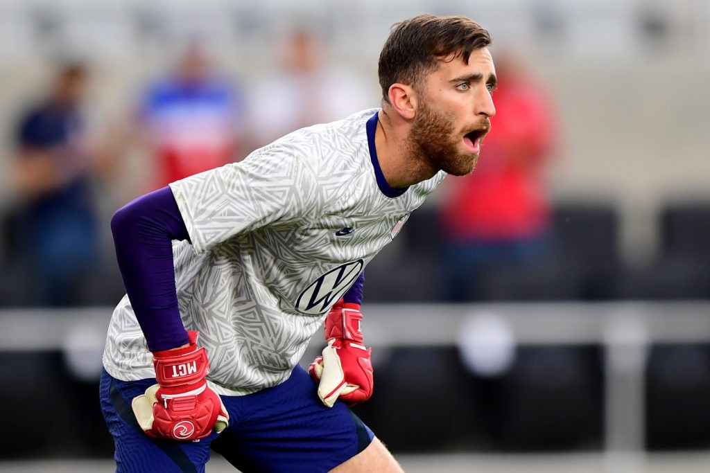 COLUMBUS, OHIO: Matt Turner #1 of the United States warms up before a 2022 World Cup Qualifying game against Costa Rica at Lower.com Field on October 13, 2021. (Photo by Emilee Chinn/Getty Images)