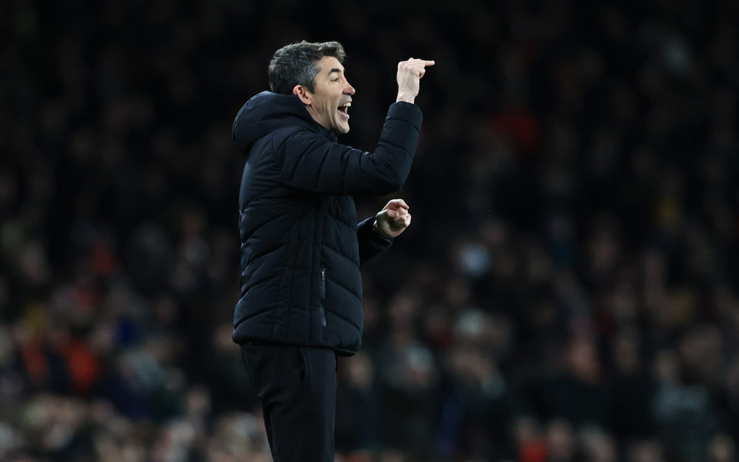 LONDON, ENGLAND: Bruno Lage, Manager of Wolverhampton Wanderers gives instructions to their side during the Premier League match between Arsenal and Wolverhampton Wanderers at Emirates Stadium on February 24, 2022. (Photo by David Rogers / Getty Images)