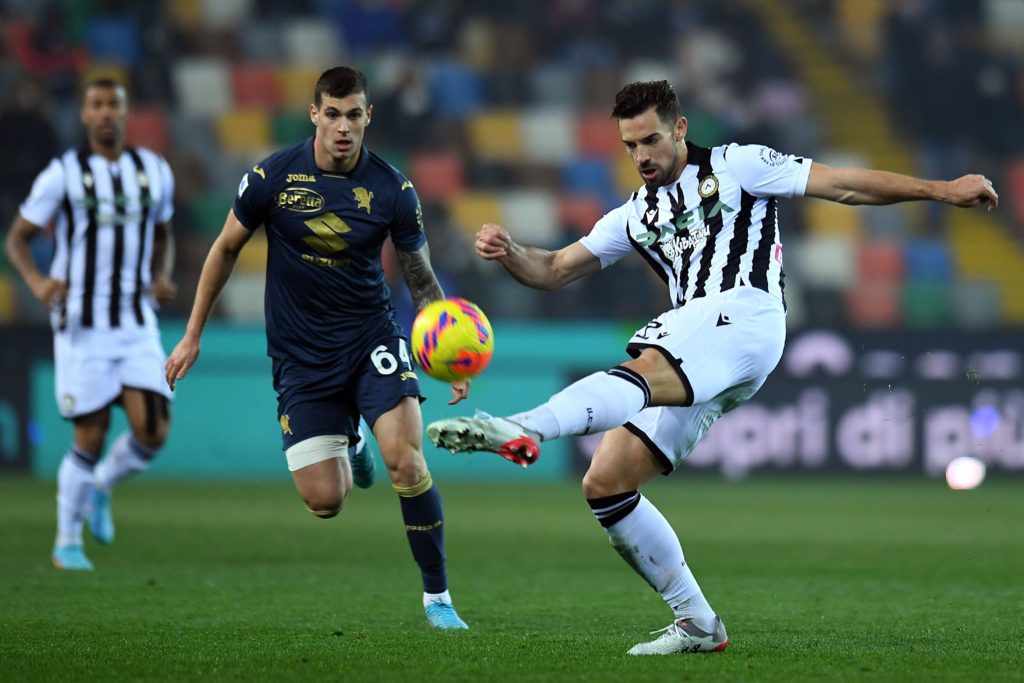 UDINE, ITALY: Pablo Mari of Udinese Calcio in action during the Serie A match between Udinese Calcio and Torino FC at Dacia Arena on February 06, 2022. (Photo by Alessandro Sabattini/Getty Images)
