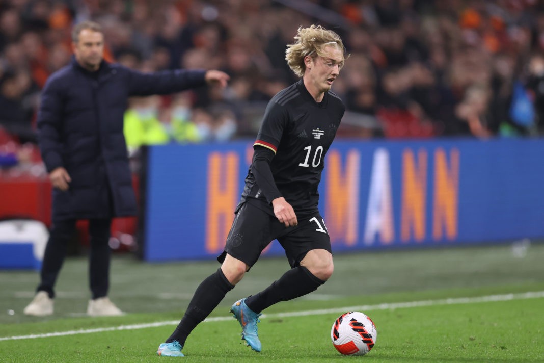 AMSTERDAM, NETHERLANDS - MARCH 29: Julian Brandt of Germany during the international friendly match between Netherlands and Germany at Johan Cruijff Arena on March 29, 2022 in Amsterdam, Netherlands. (Photo by Alex Grimm/Getty Images)