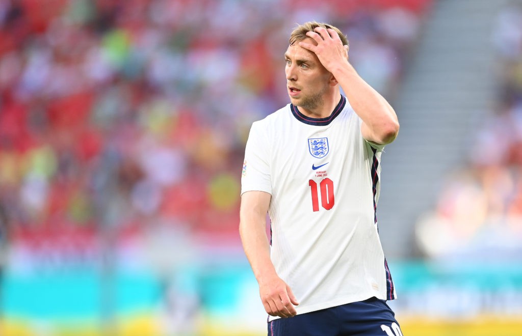 BUDAPEST, HUNGARY: Jarrod Bowen of England reacts during the UEFA Nations League League A Group 3 match between Hungary and England at Puskas Arena on June 04, 2022. (Photo by Michael Regan/Getty Images)