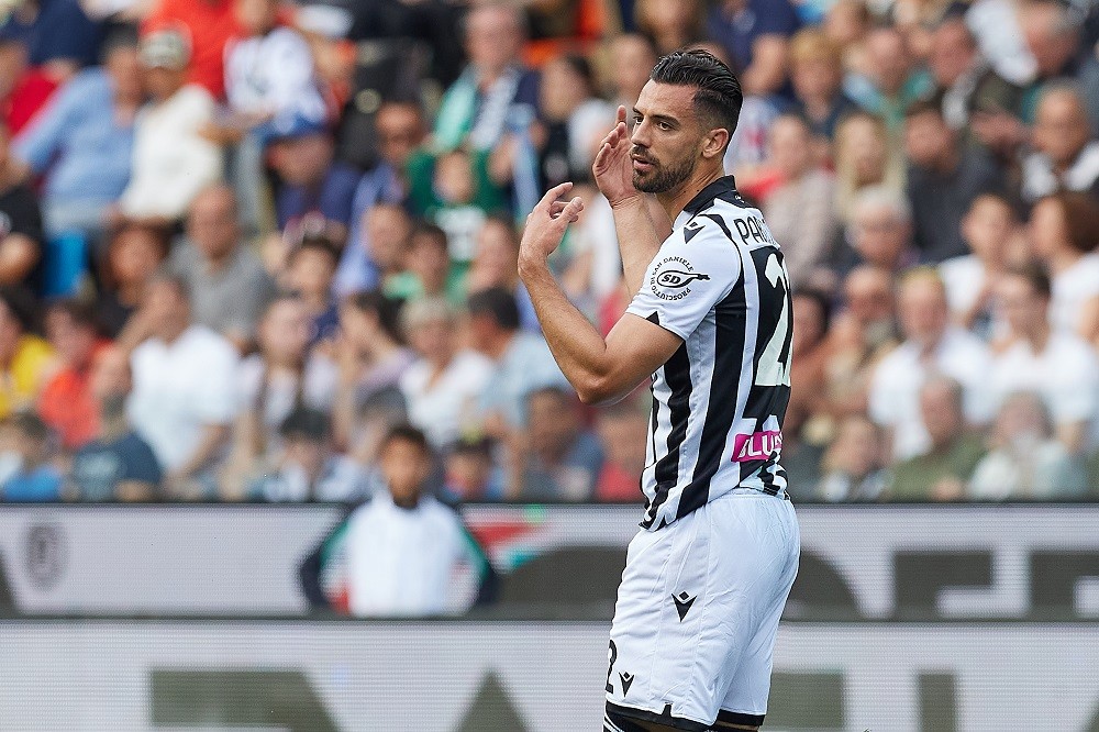 UDINE, ITALY: Pablo Mari of Udinese Calcio looks dejected during the Serie A match between Udinese Calcio and Spezia Calcio at Dacia Arena on May 14, 2022. (Photo by Emmanuele Ciancaglini/Getty Images)