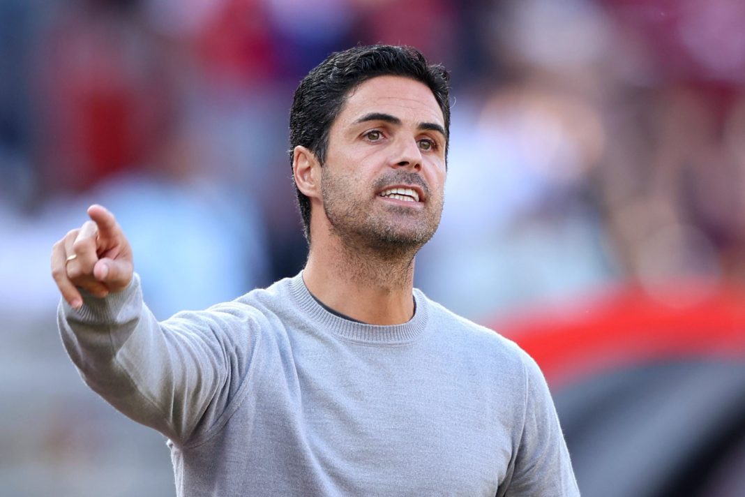 NUREMBERG, GERMANY - JULY 08: Mikel Arteta reacts during the pre-season friendly match between 1. FC Nürnberg and Arsenal F.C. at Max-Morlock-Stadion on July 08, 2022 in Nuremberg, Germany. (Photo by Alexander Hassenstein/Getty Images)