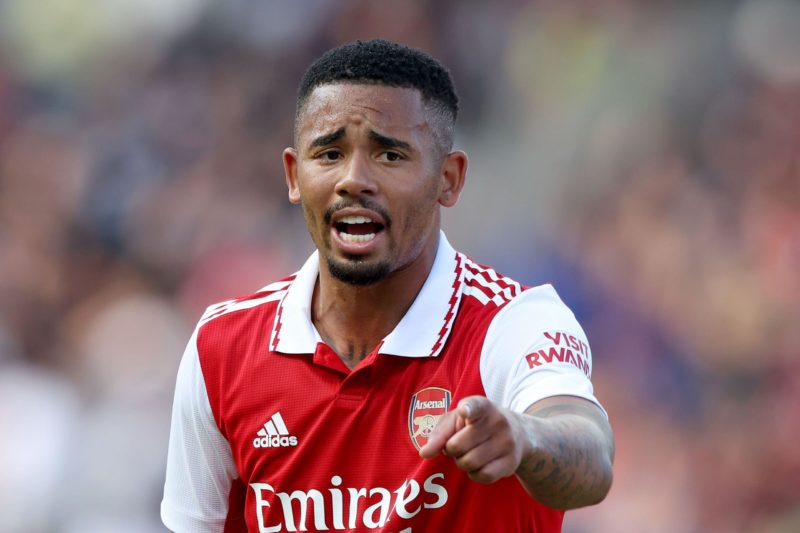 NUREMBERG, GERMANY - JULY 08: Gabriel Jesus of Arsenal reacts during the pre-season friendly match between 1. FC Nürnberg and Arsenal F.C. at Max-Morlock-Stadion on July 08, 2022 in Nuremberg, Germany. (Photo by Alexander Hassenstein/Getty Images)