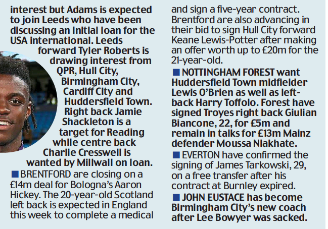 Daily Mail snippet from their Monday, 4 July 2022, edition, that reads, BRENTFORD are closing on a £14m deal for Bologna’s Aaron Hickey. The 20-year-old Scotland left back is expected in England this week to complete a medical and sign a five-year contract. Brentford are also advancing in their bid to sign Hull City forward Keane Lewis-Potter after making an offer worth up to £20m for the 21-year-old.