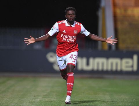 Nathan Butler-Oyedeji celebrating a goal for the Arsenal u21s (Photo via Butler-Oyedeji on Instagram)