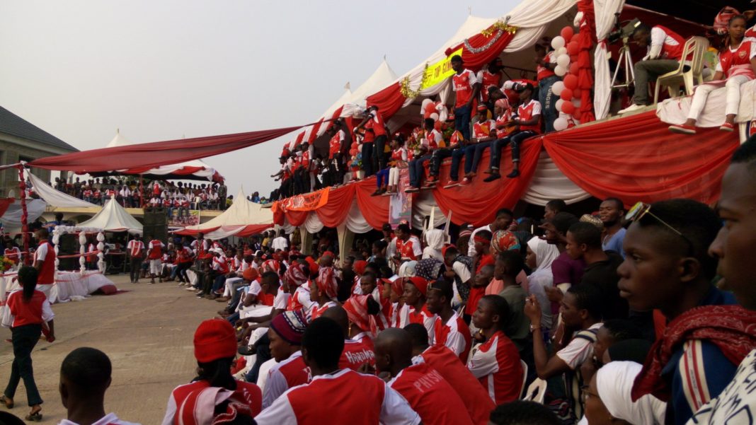 Okene's Arsenal Day celebrations from 2016 in Nigeria (Photo via @OzoMusty on Twitter)