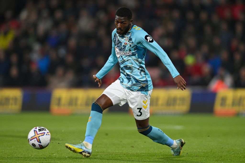 BOURNEMOUTH, ENGLAND - OCTOBER 19: Ainsley Maitland-Niles of Southampton in action during the Premier League match between AFC Bournemouth and Southampton FC at Vitality Stadium on October 19, 2022 in Bournemouth, England. (Photo by Mike Hewitt/Getty Images)