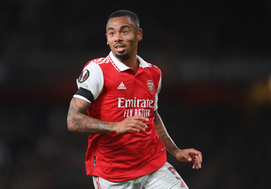 LONDON, ENGLAND - OCTOBER 06: Gabriel Jesus of Arsenal during the UEFA Europa League group A match between Arsenal FC and FK Bodo/Glimt at Emirates Stadium on October 06, 2022 in London, England. (Photo by Shaun Botterill/Getty Images)