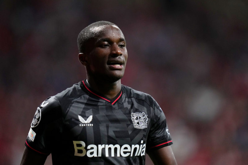 Arsenal transfers - MADRID, SPAIN - OCTOBER 26: Moussa Diaby of Bayer 04 Leverkusen reacts during the UEFA Champions League group B match between Atletico Madrid and Bayer 04 Leverkusen at Civitas Metropolitano Stadium on October 26, 2022 in Madrid, Spain. (Photo by Angel Martinez/Getty Images)