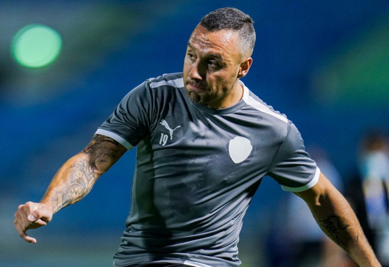 Sadd's midfielder Santi Cazorla warms up before the start of the AFC Champions League group E match between Qatar's al-Sadd and Jordan's al-Wehdat at Prince Mohamed bin Fahd Stadium in Saudi Arabia's Dammam on April 15, 2022. (Photo by YOUSEF DOUBISI/AFP via Getty Images)