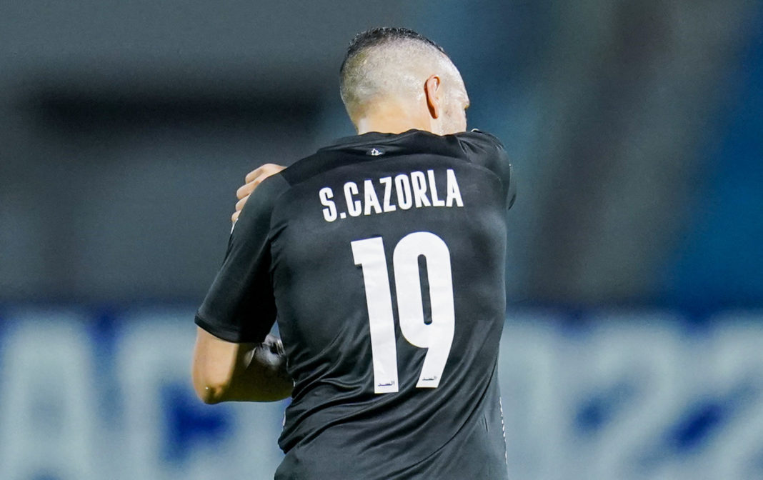 Sadd's midfielder Santi Cazorla looks on during the AFC Champions League group E match between Qatar's al-Sadd and Jordan's al-Wehdat at Prince Mohamed bin Fahd Stadium in Saudi Arabia's Dammam on April 15, 2022. (Photo by YOUSEF DOUBISI/AFP via Getty Images)