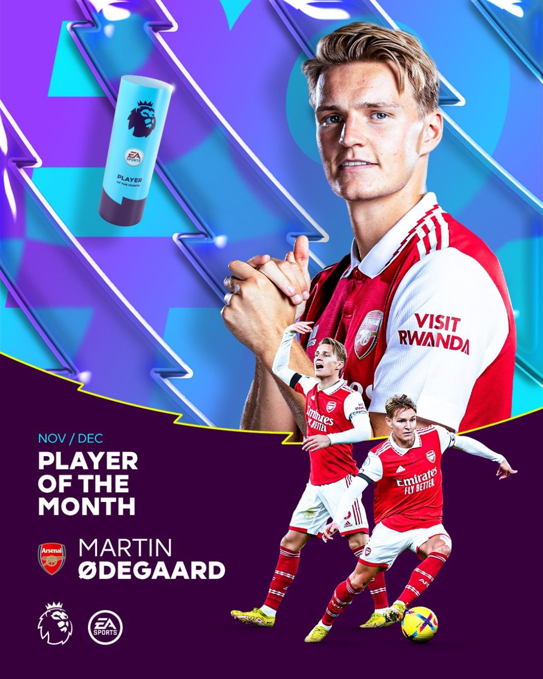 Martin Odegaard wins Player of the Month for November/December