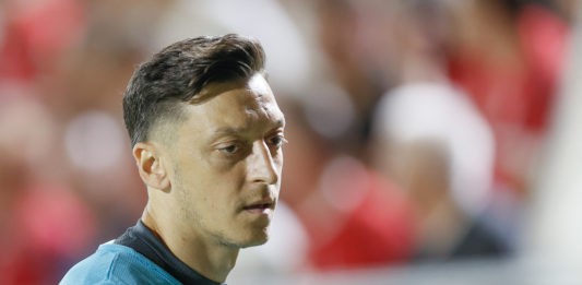 Basaksehir's Mesut Ozil pictured during a soccer game between Belgian Royal Antwerp FC and Turkish Istanbul Basaksehir FK, Thursday 25 August 2022 in Antwerp, the return game of the play-off for the UEFA Conference League competition. BELGA PHOTO BRUNO FAHY (Photo by BRUNO FAHY / BELGA MAG / Belga via AFP)