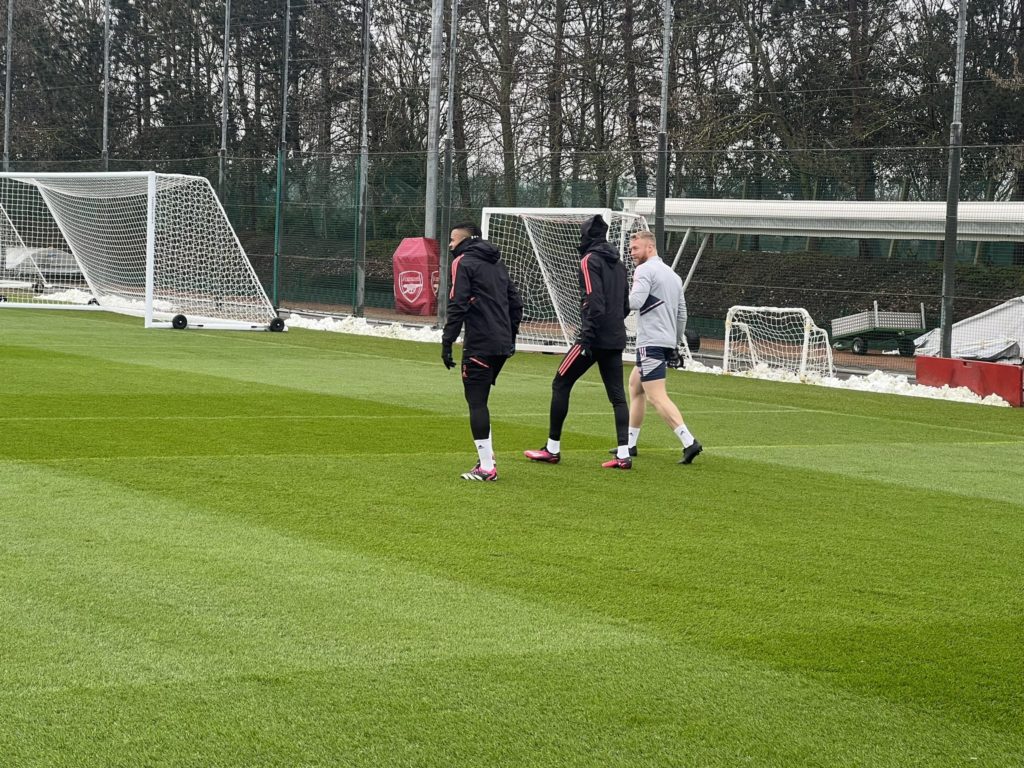 Gabriel Jesus in training with Arsenal (Photo via Tom Canton on Twitter)