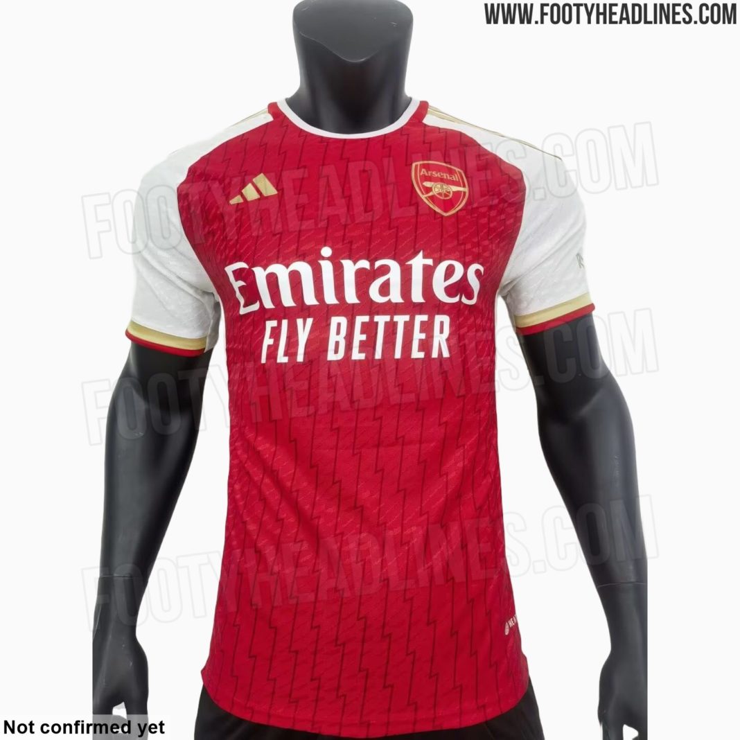 Arsenal 2023/24 home kit leak (Photo via FootyHeadlines)