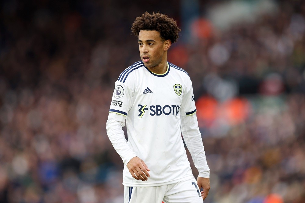 LEEDS, ENGLAND: Tyler Adams of Leeds United looks on during the Premier League match between Leeds United and Brighton & Hove Albion at Elland Road on March 11, 2023. (Photo by George Wood/Getty Images)