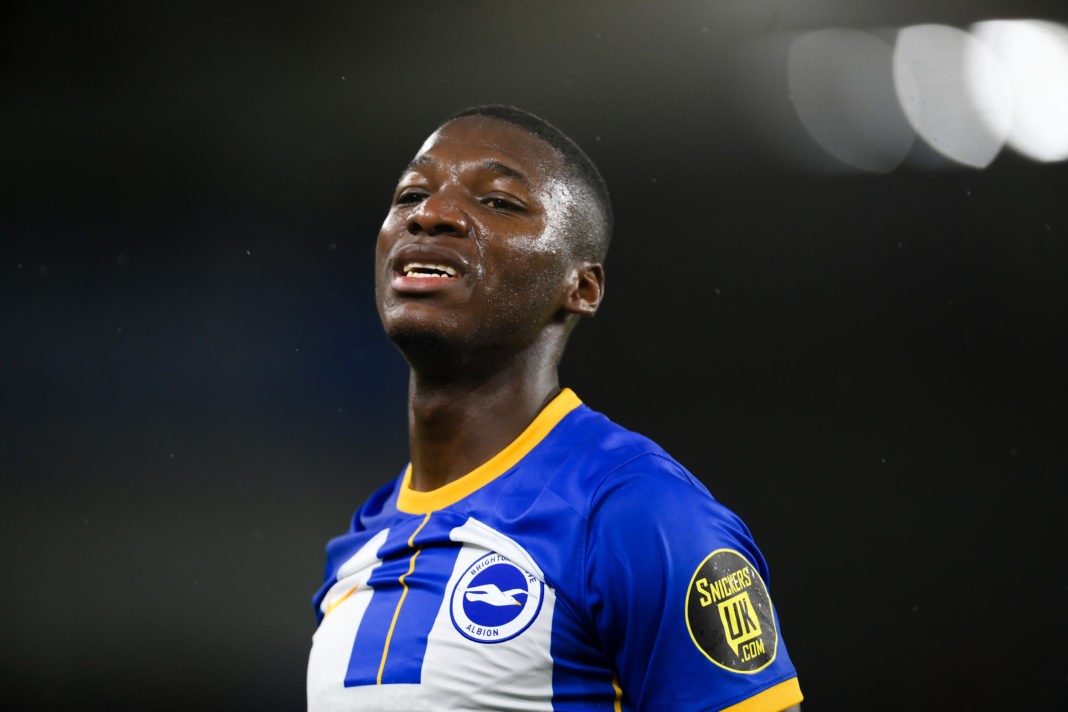 BRIGHTON, ENGLAND - MARCH 15: Moises Caicedo of Brighton & Hove Albion looks on during the Premier League match between Brighton & Hove Albion and Crystal Palace at American Express Community Stadium on March 15, 2023 in Brighton, England. (Photo by Mike Hewitt/Getty Images)