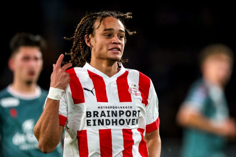 PSV Eindhoven's Dutch midfielder Xavi Simons reacts during the Dutch Eredivisie premier league match between PSV Eindhoven and Sparta Rotterdam in Eindhoven on January 7, 2023. - Netherlands OUT (Photo by Jeroen Putmans / ANP / AFP) / Netherlands OUT (Photo by JEROEN PUTMANS/ANP/AFP via Getty Images)